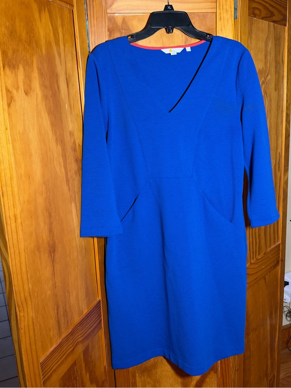 Boden Cobalt Blue Ottoman Ribbed Sheath Dress|Sz 10R|Cotton, Office, Casual